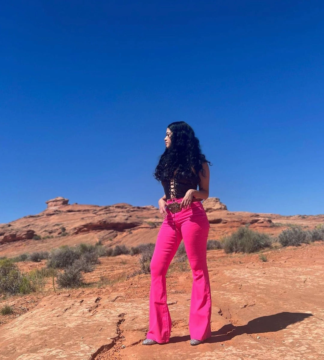 Bubble Yum Pink Bell Bottoms | gussieduponline