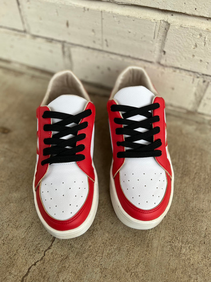Red & Black Game Day Sneakers | gussieduponline