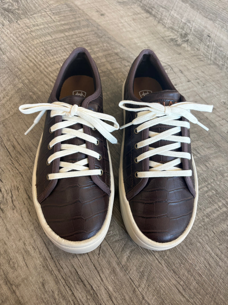 Women's Ariat Skylar Luxe Espresso Croc Print Shoes