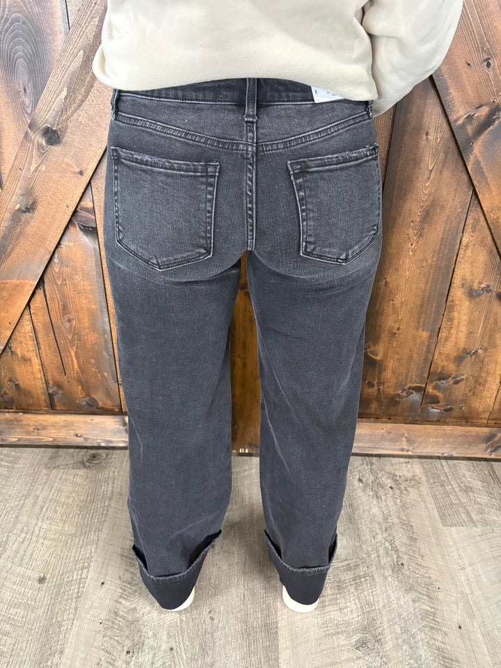 Vervet Black Low Rise Baggy Wide Leg Jeans