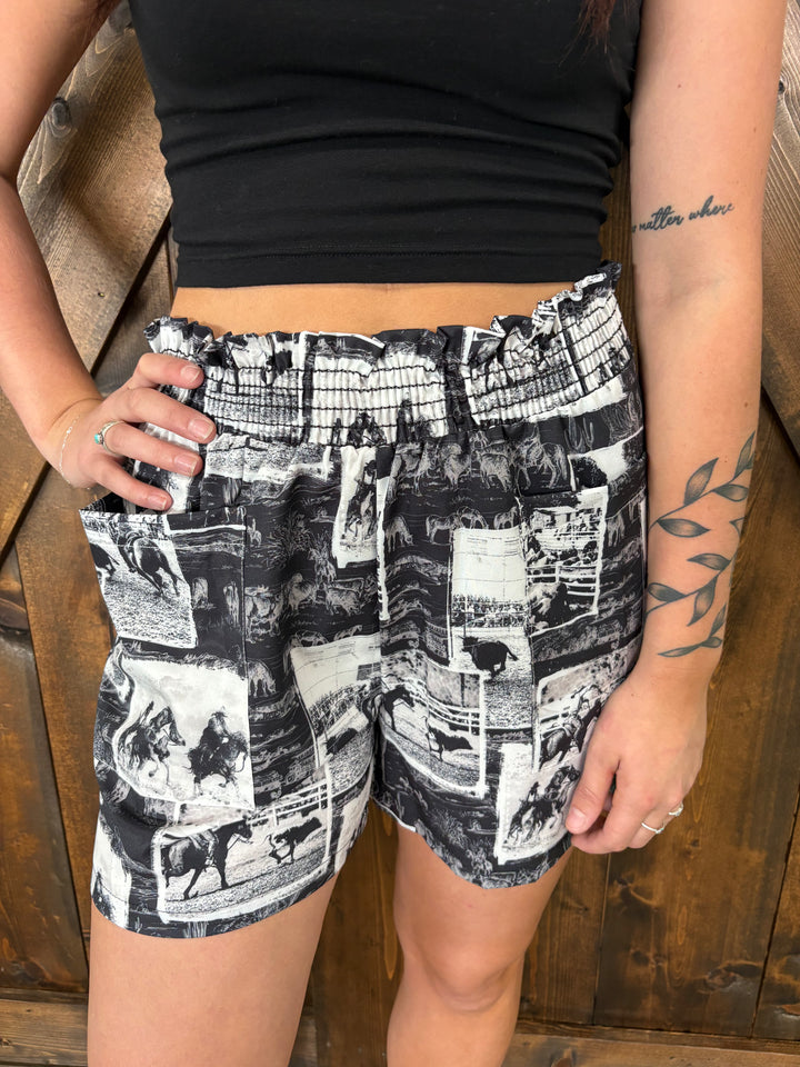 Western Rodeo Smock Woven Shorts