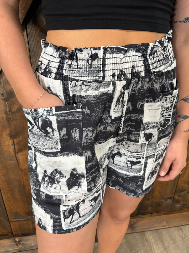 Western Rodeo Smock Woven Shorts