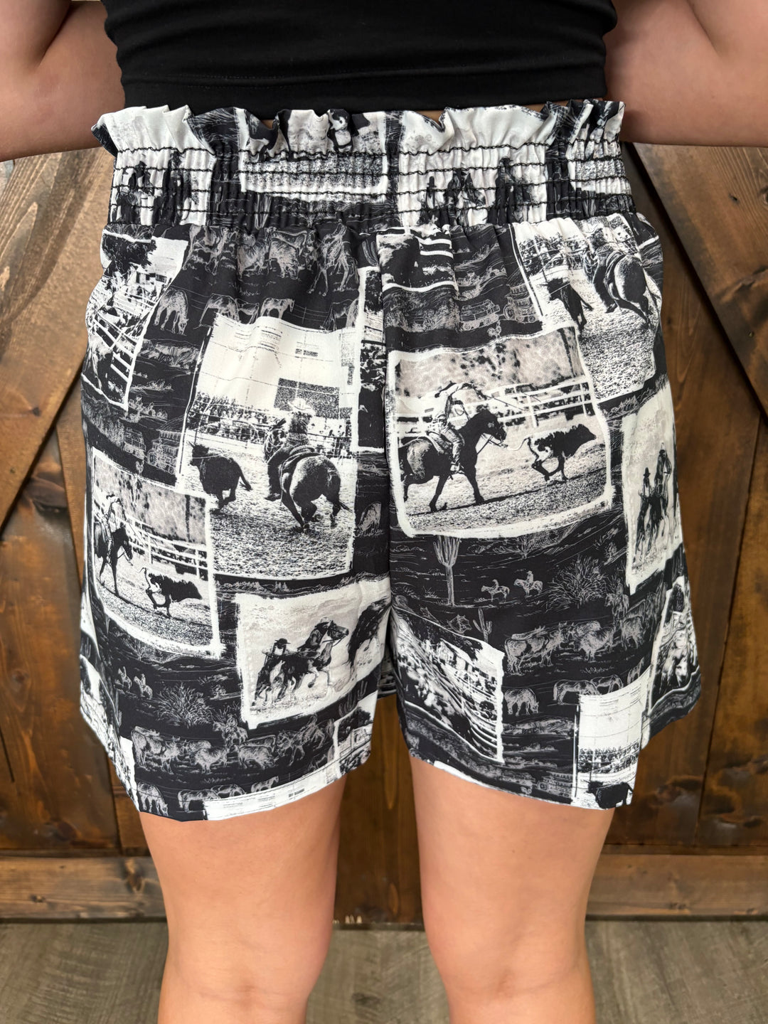 Western Rodeo Smock Woven Shorts