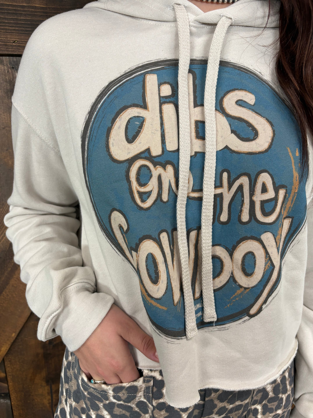 Dibs On The Cowboy Cropped Sweatshirt*