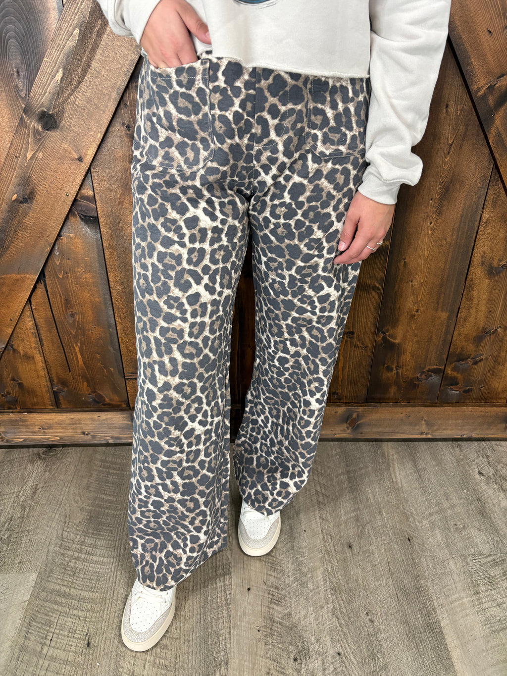 Leopard Relaxed Fit Straight Leg Pants
