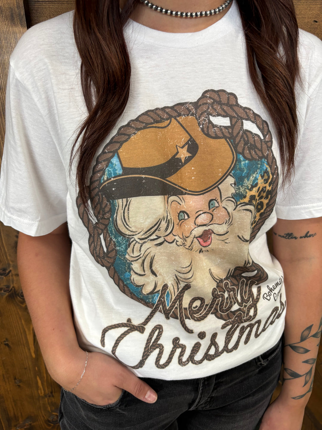Vintage Cowboy Santa Merry Christmas Tee*