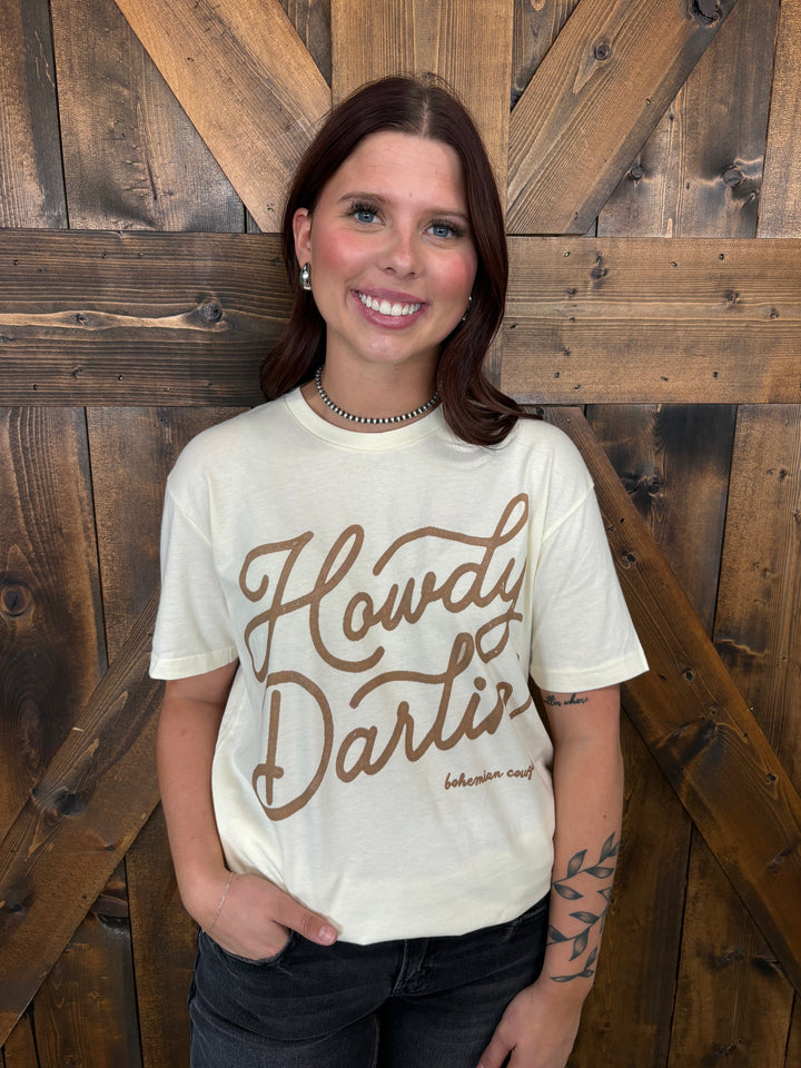 Howdy Darlin Cream Graphic Tee