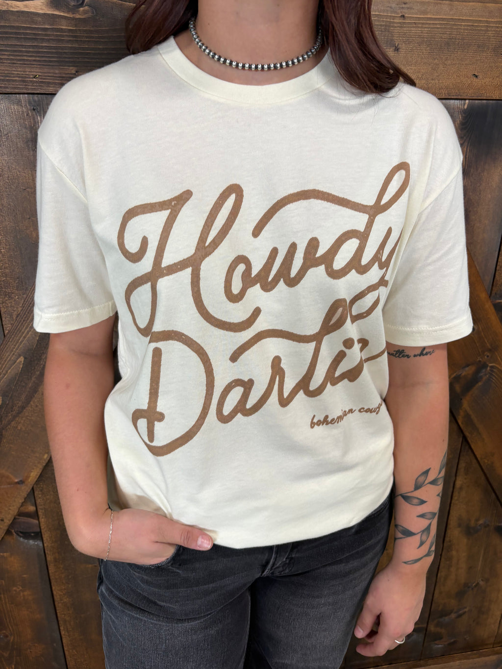 Howdy Darlin Cream Graphic Tee