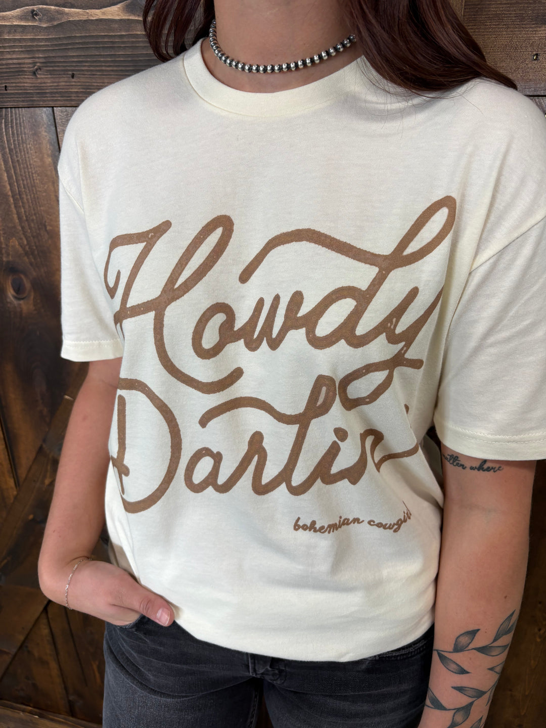 Howdy Darlin Cream Graphic Tee