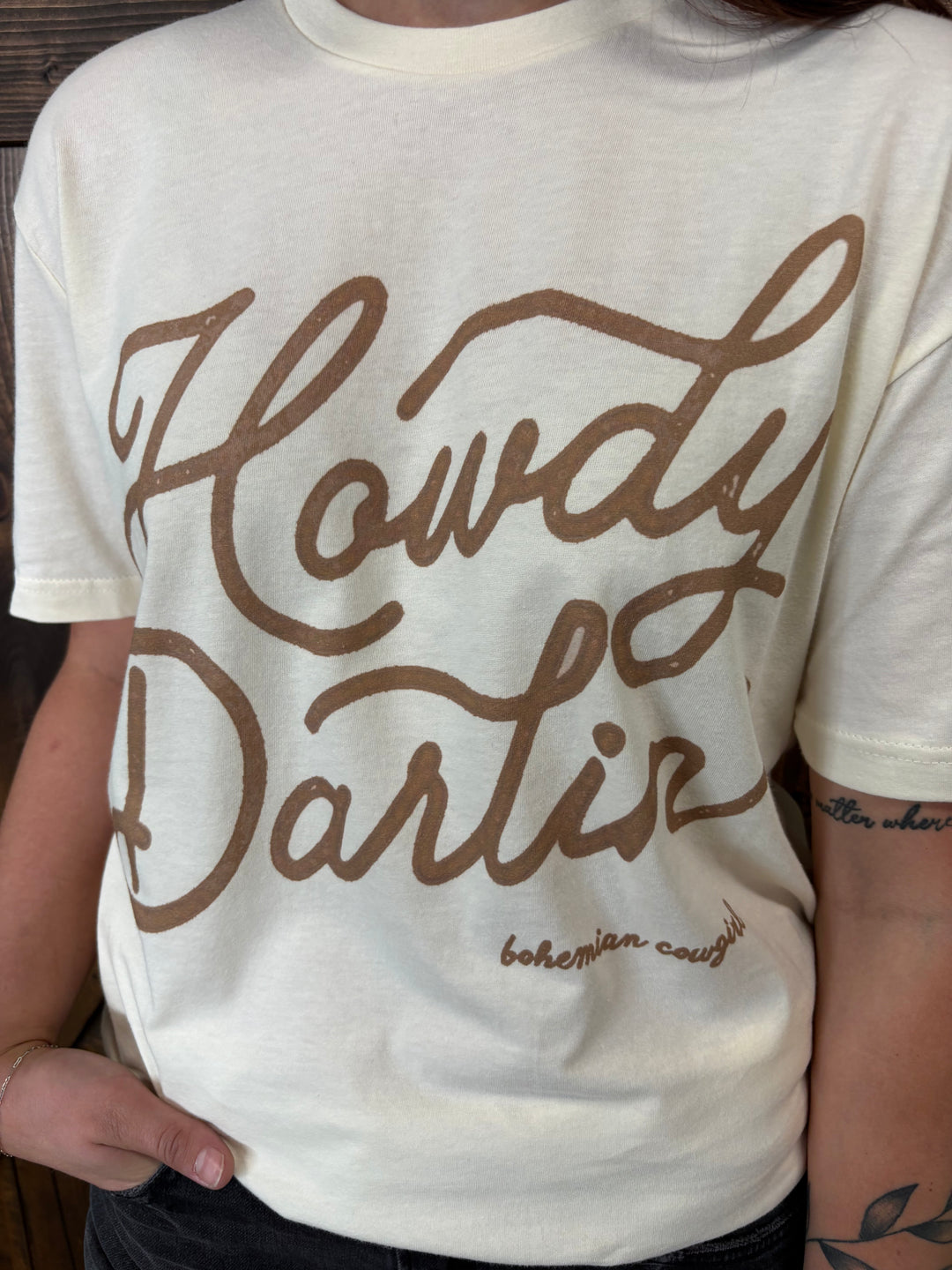 Howdy Darlin Cream Graphic Tee