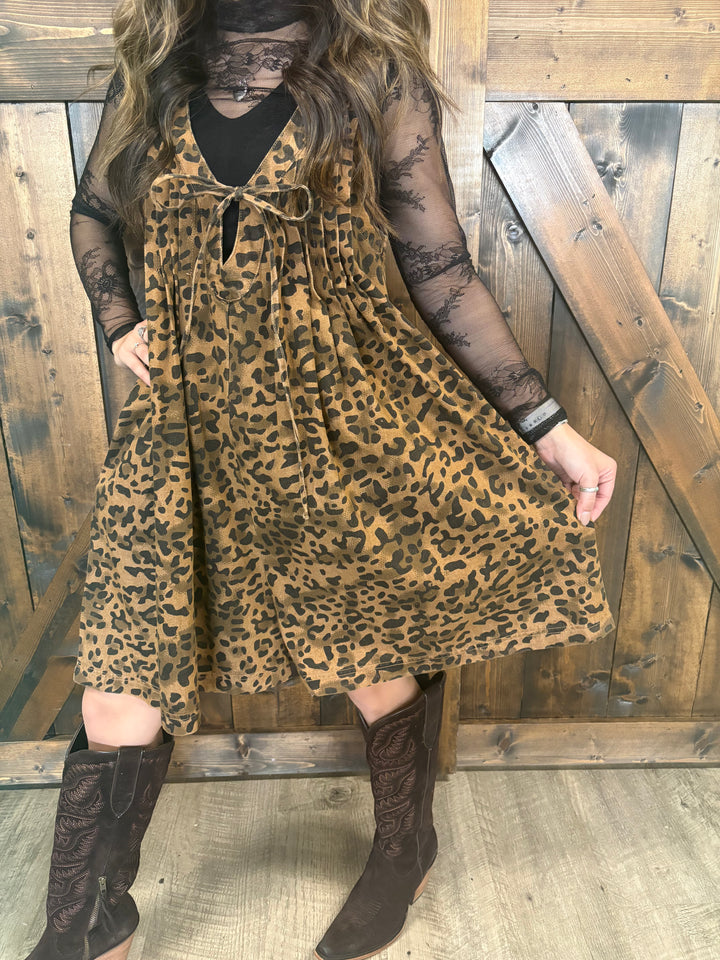 L&B Leopard Print Denim Romper