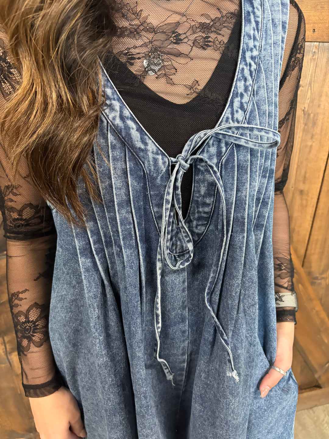 L&B Light Stone Denim Romper