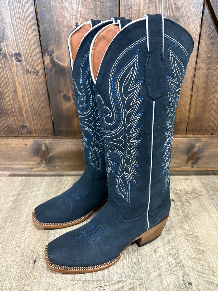 Tanner Mark Women's Navy Blue Suede Boots