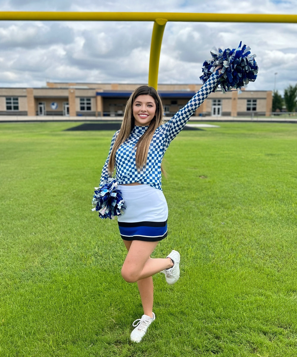 Sterling Kreek Pep Rally Blue Mesh Top | gussieduponline