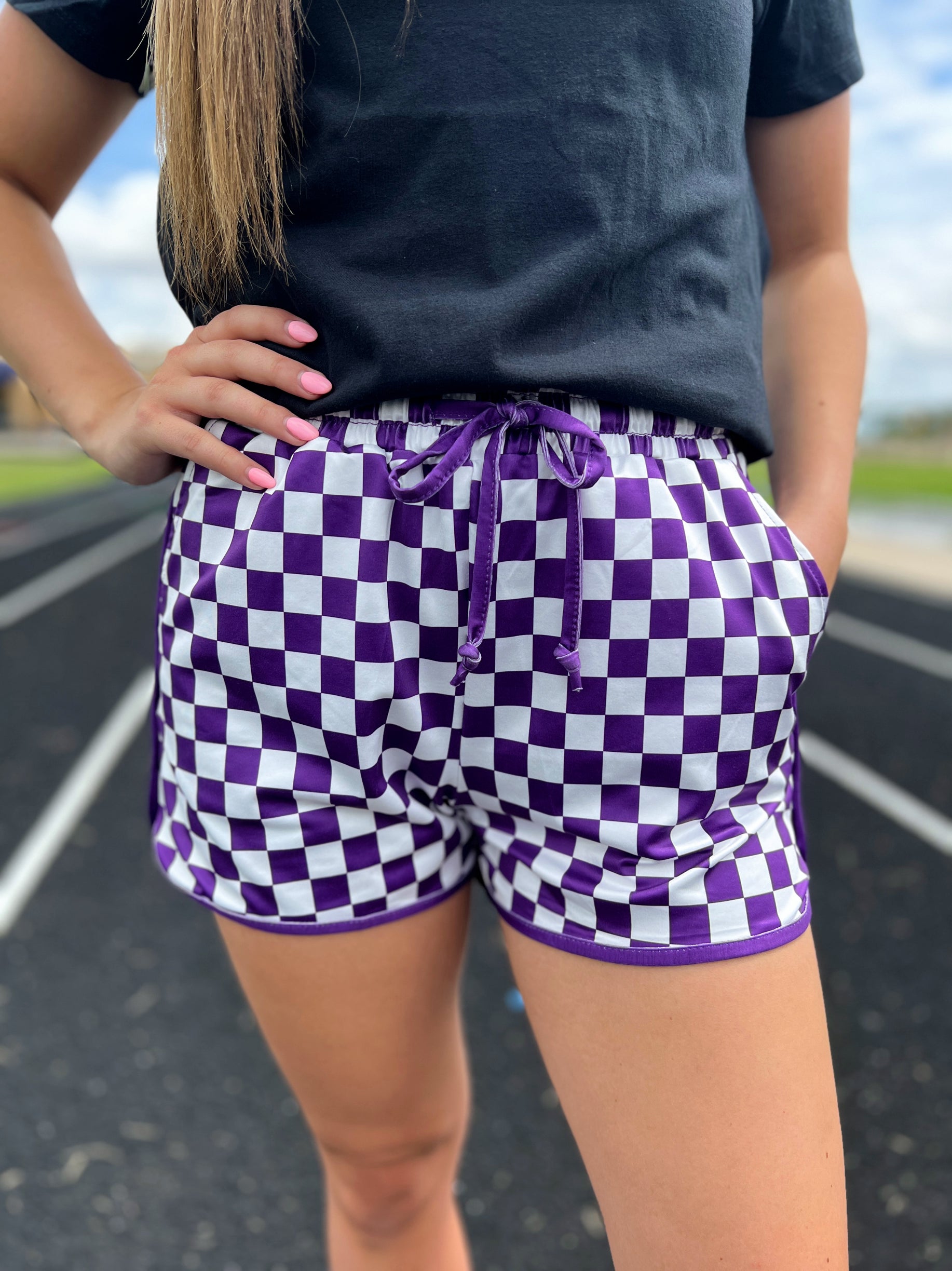 Sterling Kreek Purple Pep Rally Shorts | Gussied Up Online