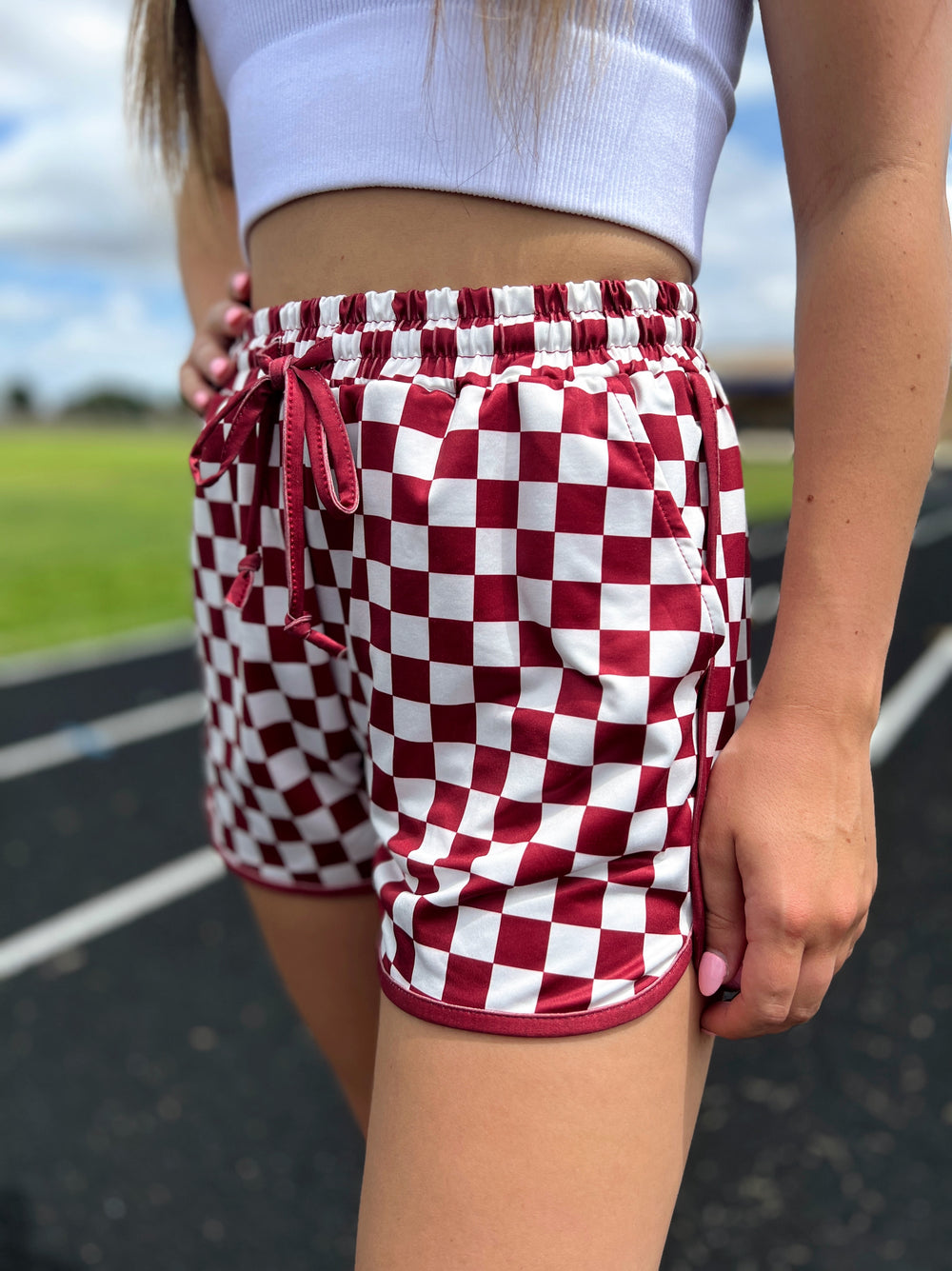 Sterling Kreek Maroon Pep Rally Shorts | gussieduponline