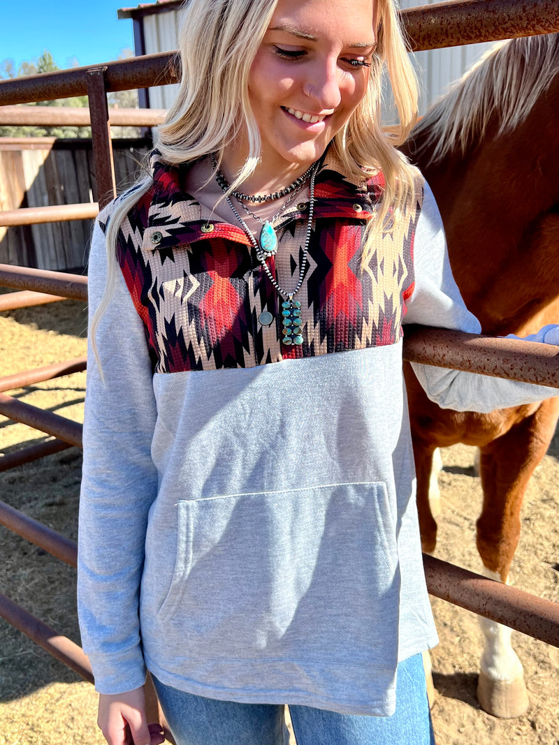 Grey Colors Of The Southwest Pullover