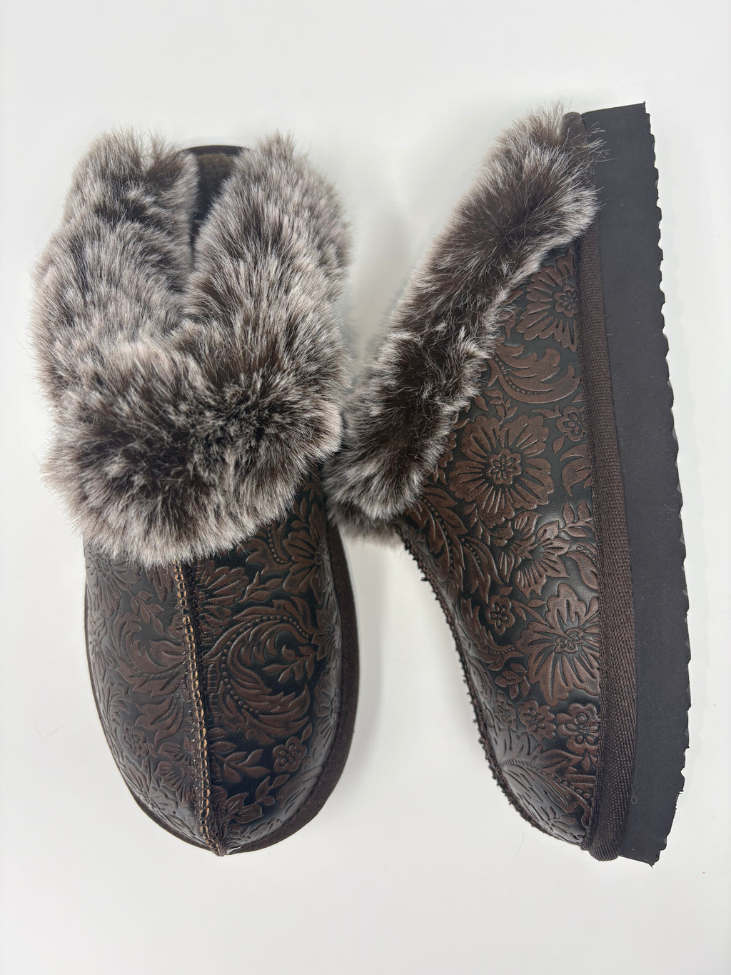 Very G Lolly Chocolate Tooled Slippers