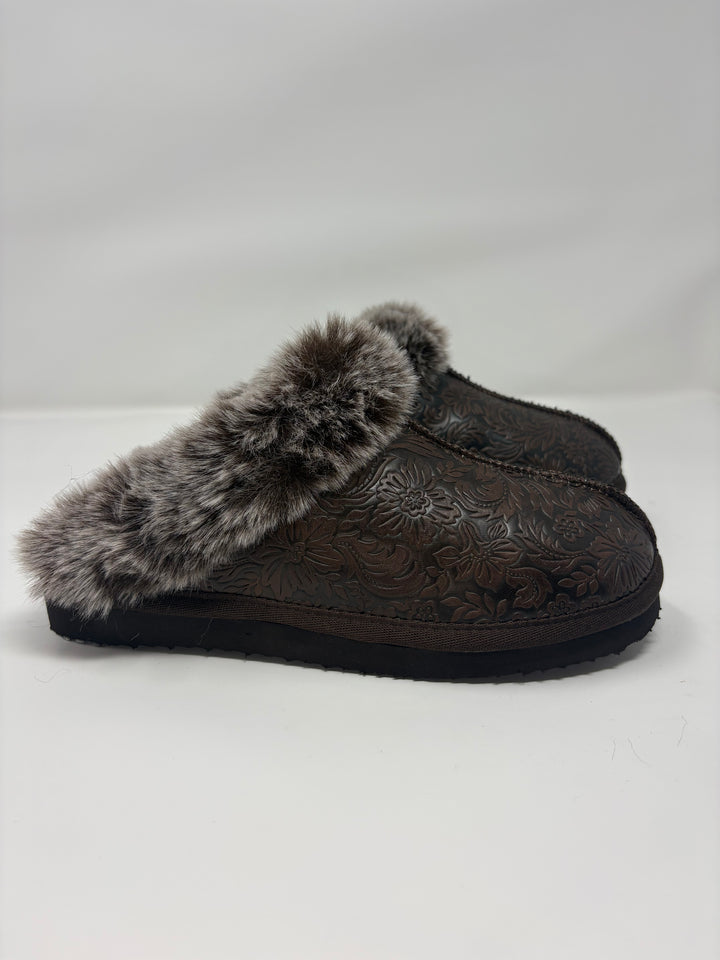 Very G Lolly Chocolate Tooled Slippers