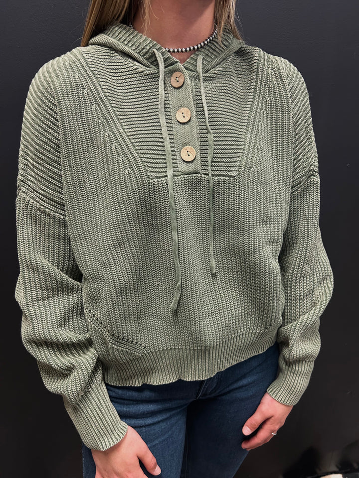 Cropped Sage Sweater*