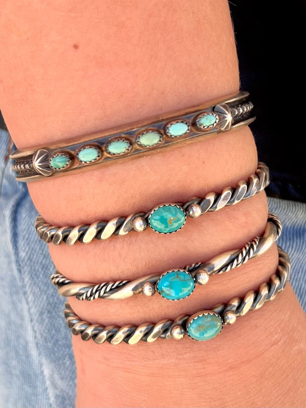 Navajo, Genuine Sterling Silver, Cuff, Bracelets, Authentic Turquoise Stones. Small Business. Get Gussied Up. Woman Owned Boutique. 