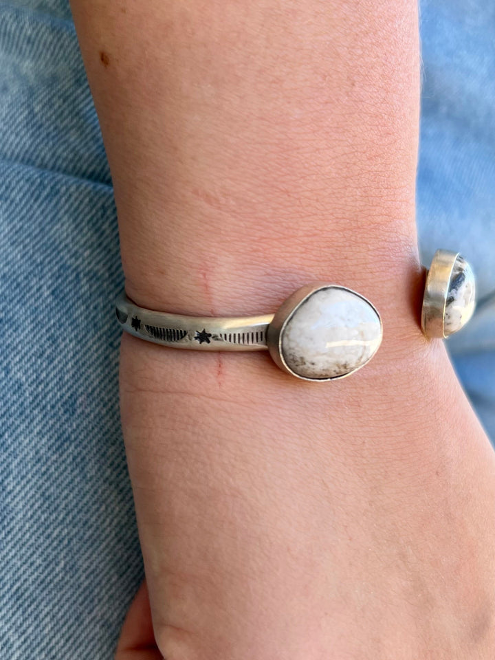 Adjustable Cuff Dove Navajo Sterling Silver Bracelet | gussieduponline