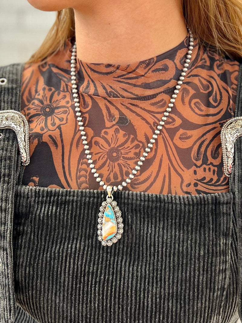 Authentic Stone, Genuine Sterling Silver, Navajo pearls, necklace. Small Business. Get Gussied Up.