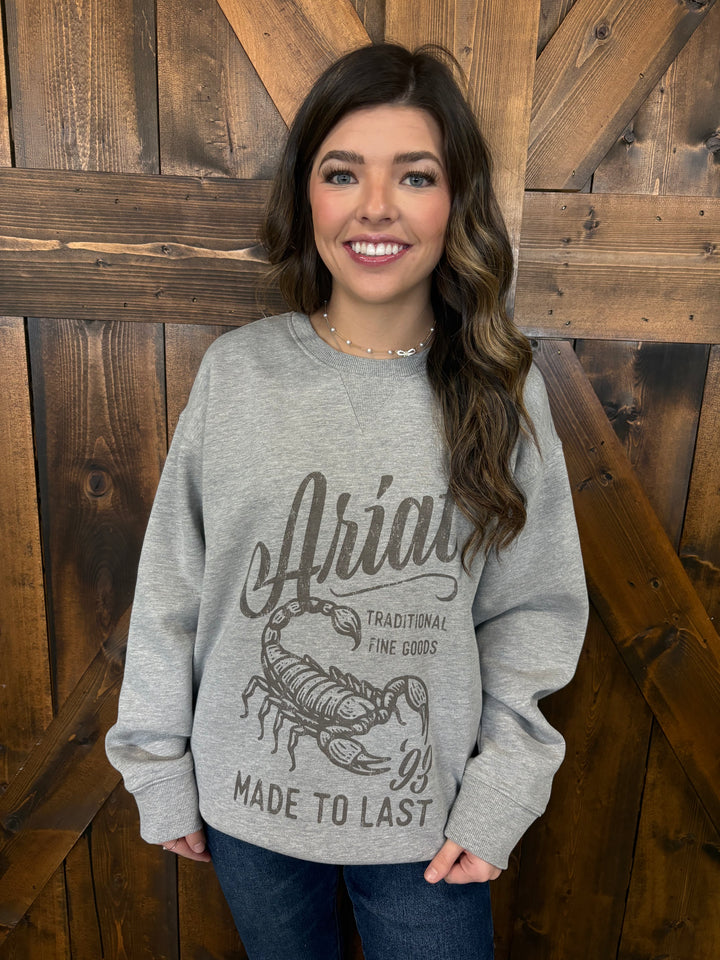 Ariat Women's Heather Grey Scorpion Sweatshirt