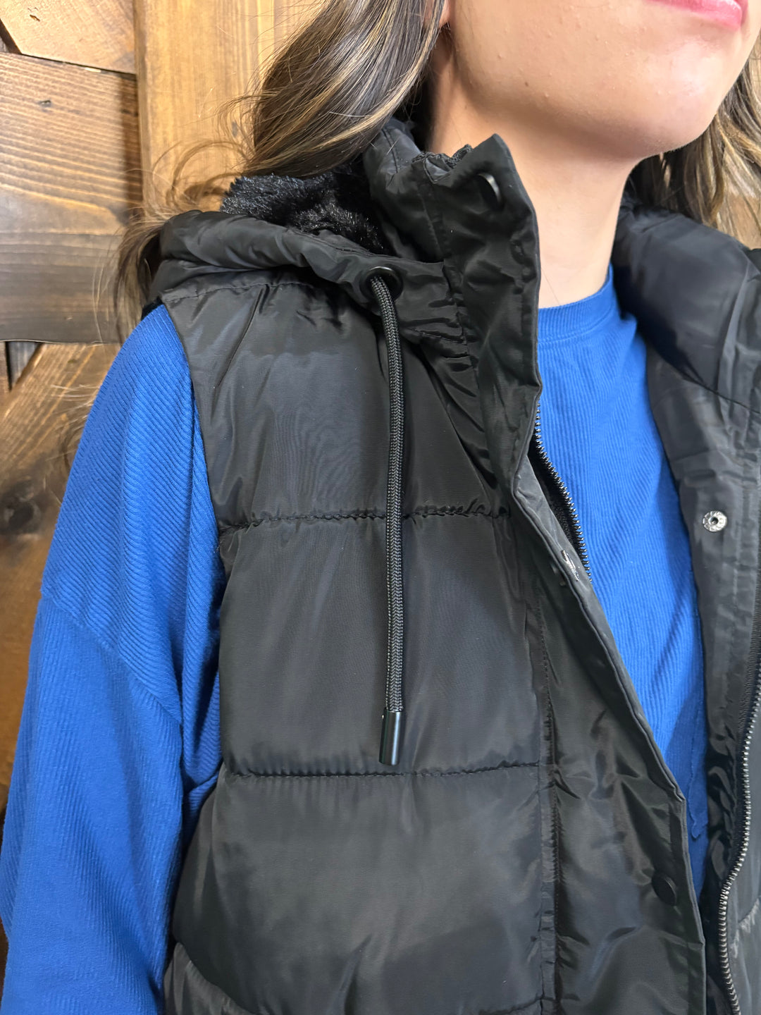 Black Puffer Long Vest