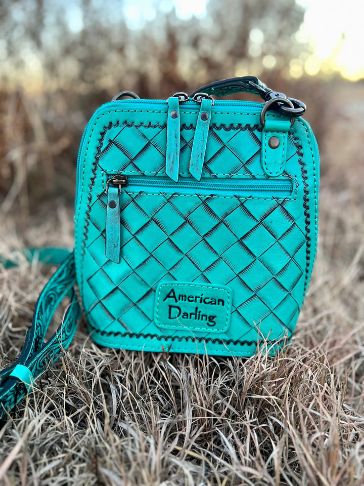 Darling Gardens of Turquoise Crossbody | gussieduponline