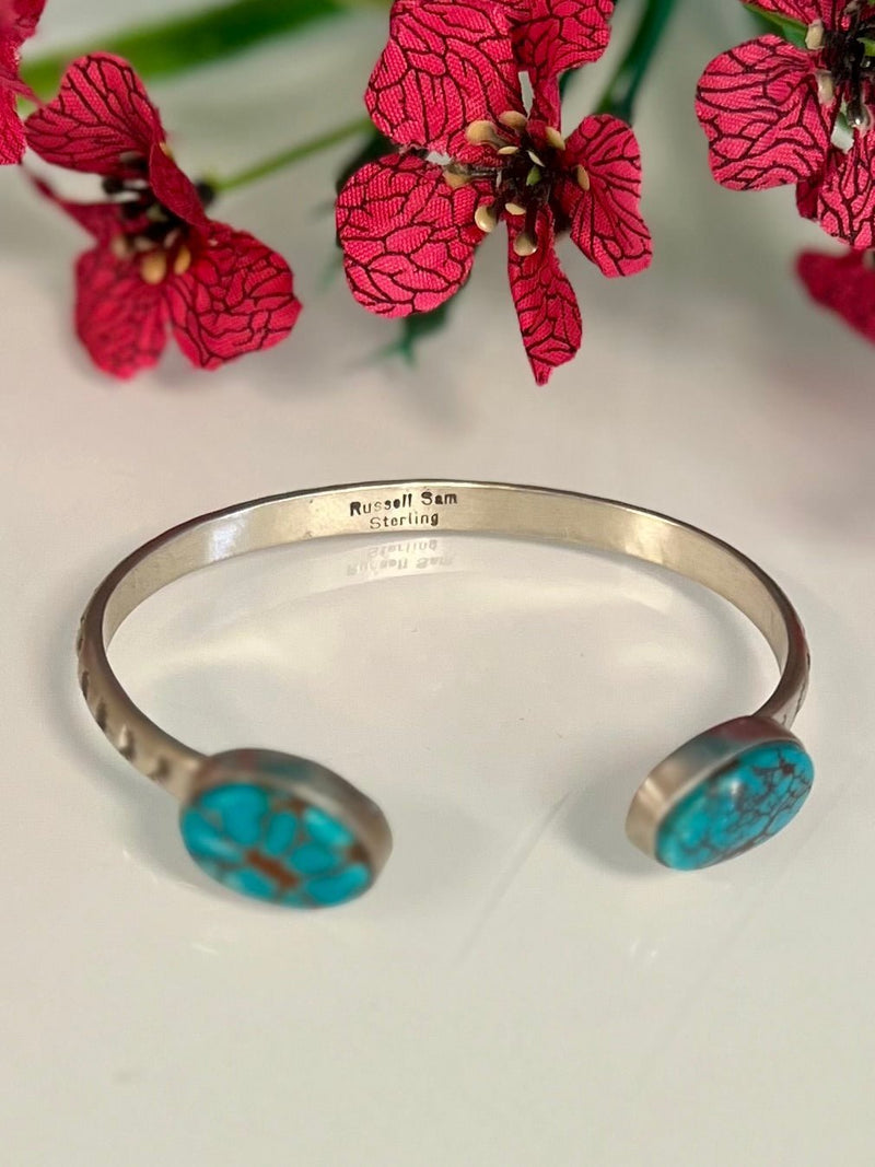 Native American, Cuff Bracelet, Sterling Silver, Authentic Turquoise. Small Business. Woman Owned Boutique. 