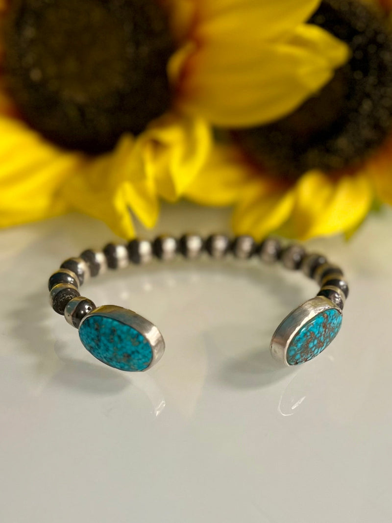 Robin’s Egg Turquoise Navajo Sterling Silver Cuff Bracelet