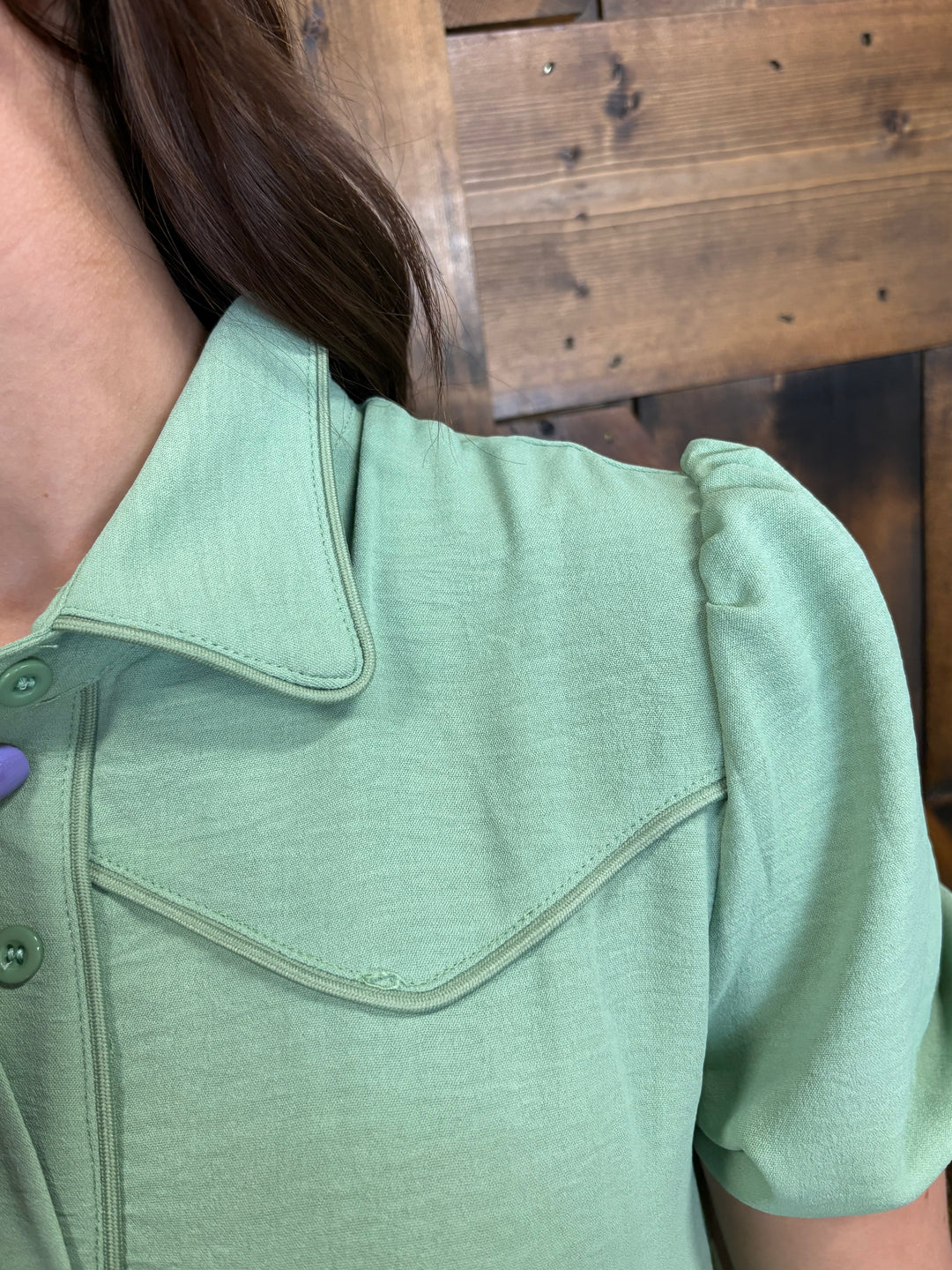 L&B Puff Sleeve Western Tier Piping Yoke Dress - 3 Colors