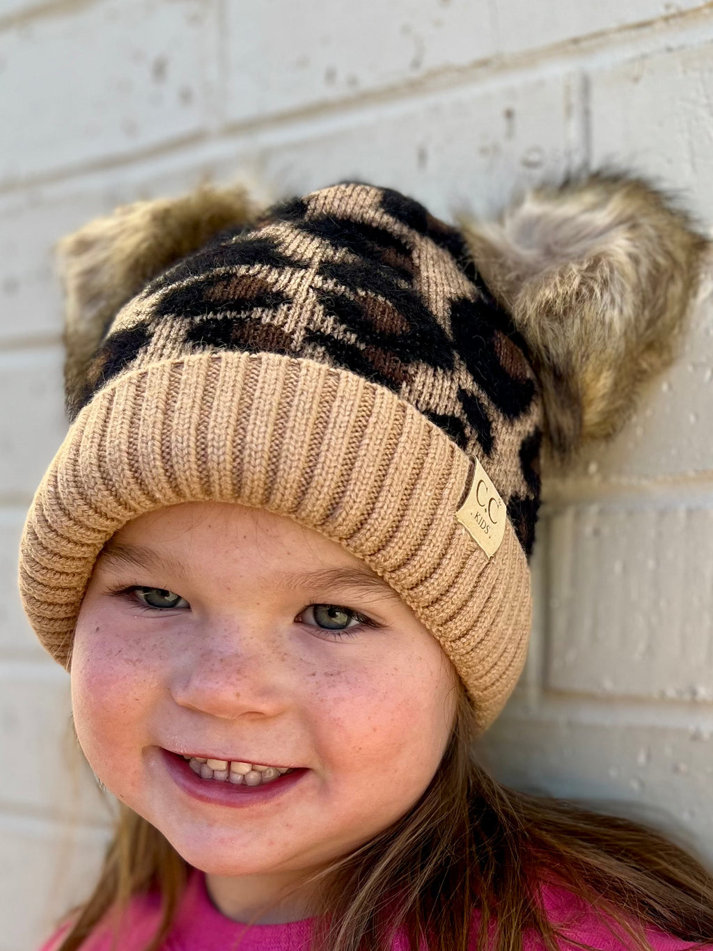 kids, beanie, leopard print, winter wear. Small Business. Woman Owned Boutique. Preferred Boutique. 