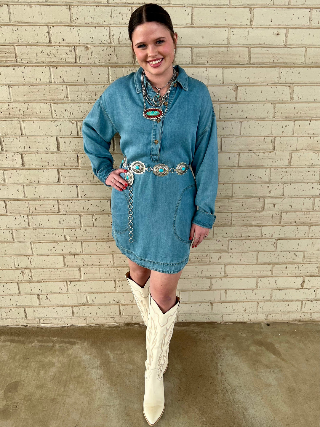 Rodeo Time Denim Dress I Gussied Up Online Small Rodeo Time Denim Dress I Gussied Up Online Small