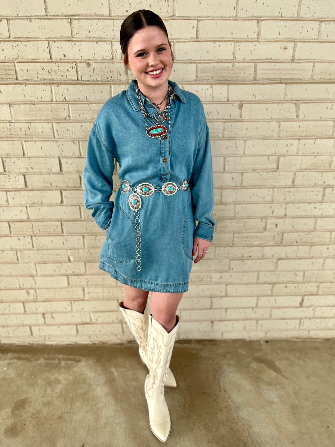 Rodeo Time Denim Dress I Gussied Up Online Small Rodeo Time Denim Dress I Gussied Up Online Small