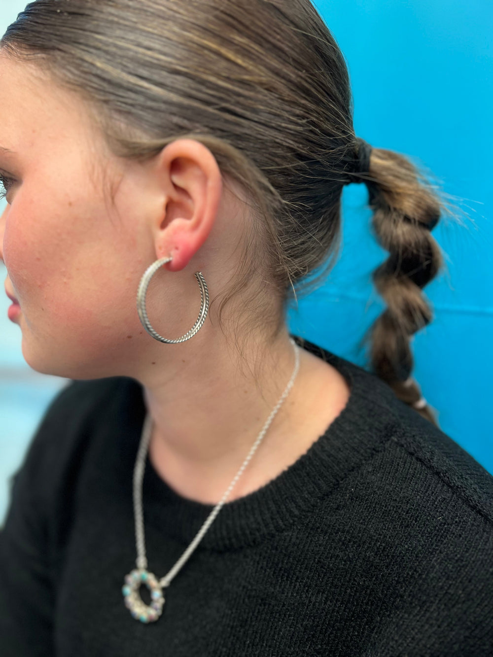 Not The Mistress Navajo Sterling Silver Half Hoops | gussieduponline