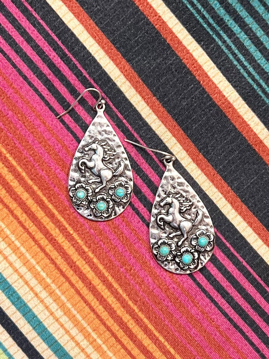 Galloping In Turquoise Earrings