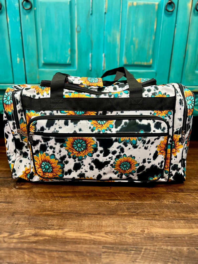 Herd in Sunflowers Large Duffle Bag