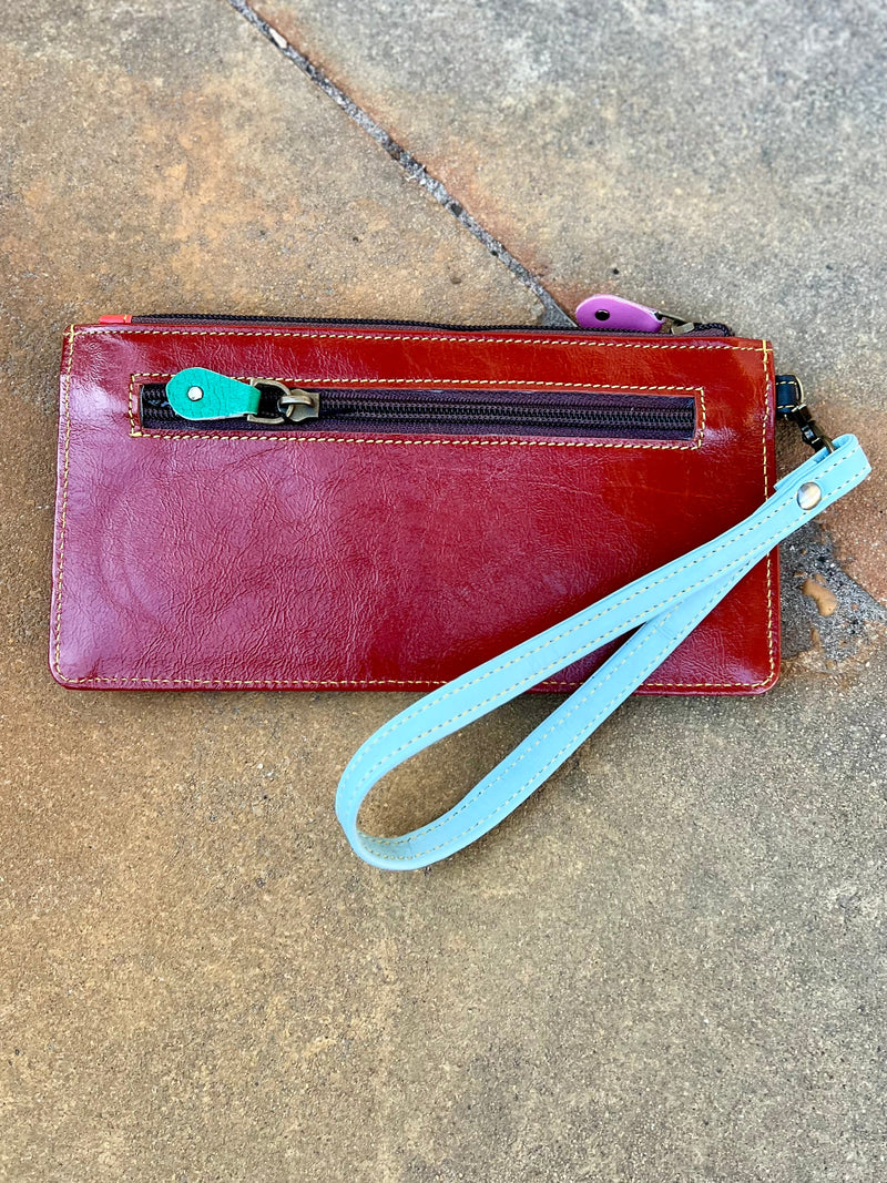 Aria Leather Wallet Wristlet- 3 Colors