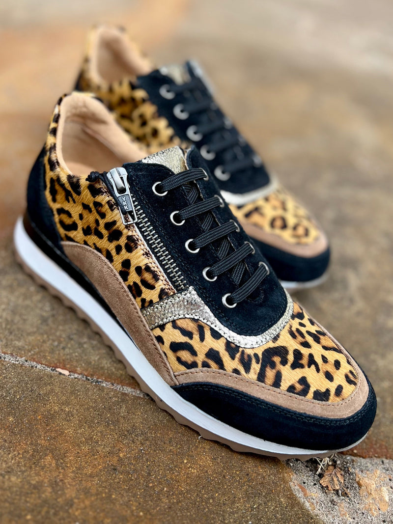 Myra Velocity Leopard Hair On Hide Sneakers | gussieduponline