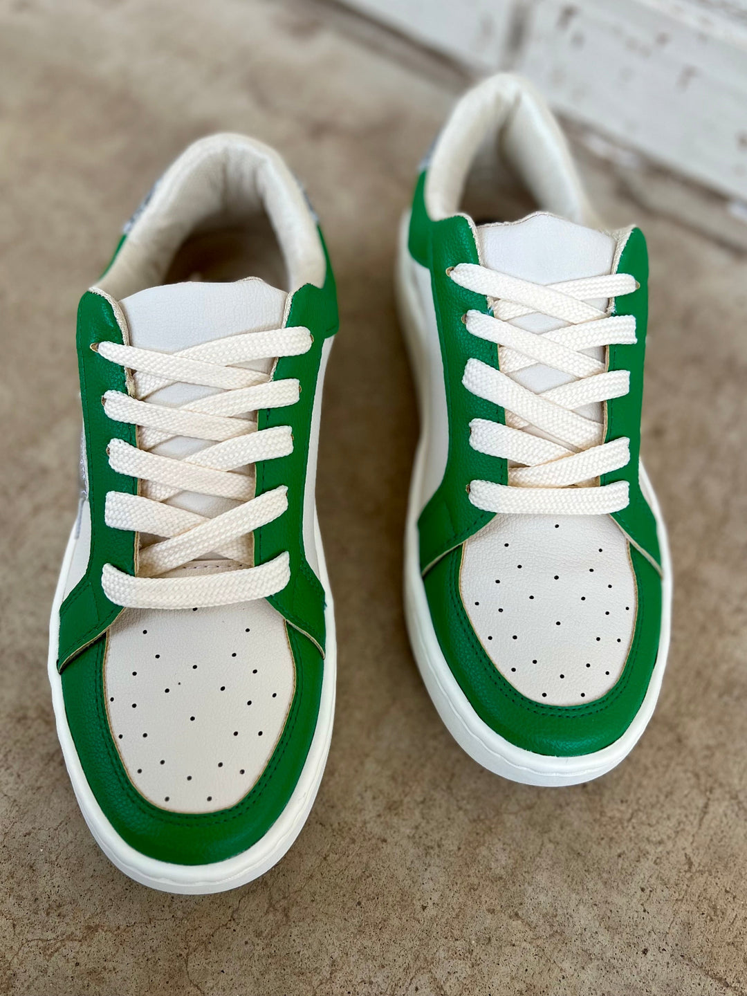 Green & Silver Game Day Sneakers | gussieduponline