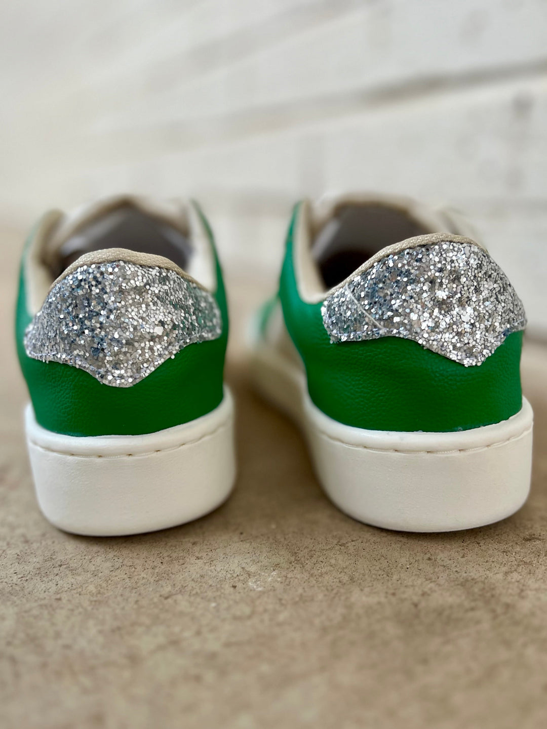 Green & Silver Game Day Sneakers | gussieduponline