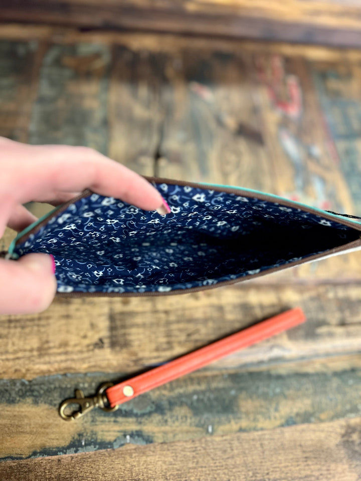 Vance Triple Zip Leather Wristlet- 3 colors | gussieduponline