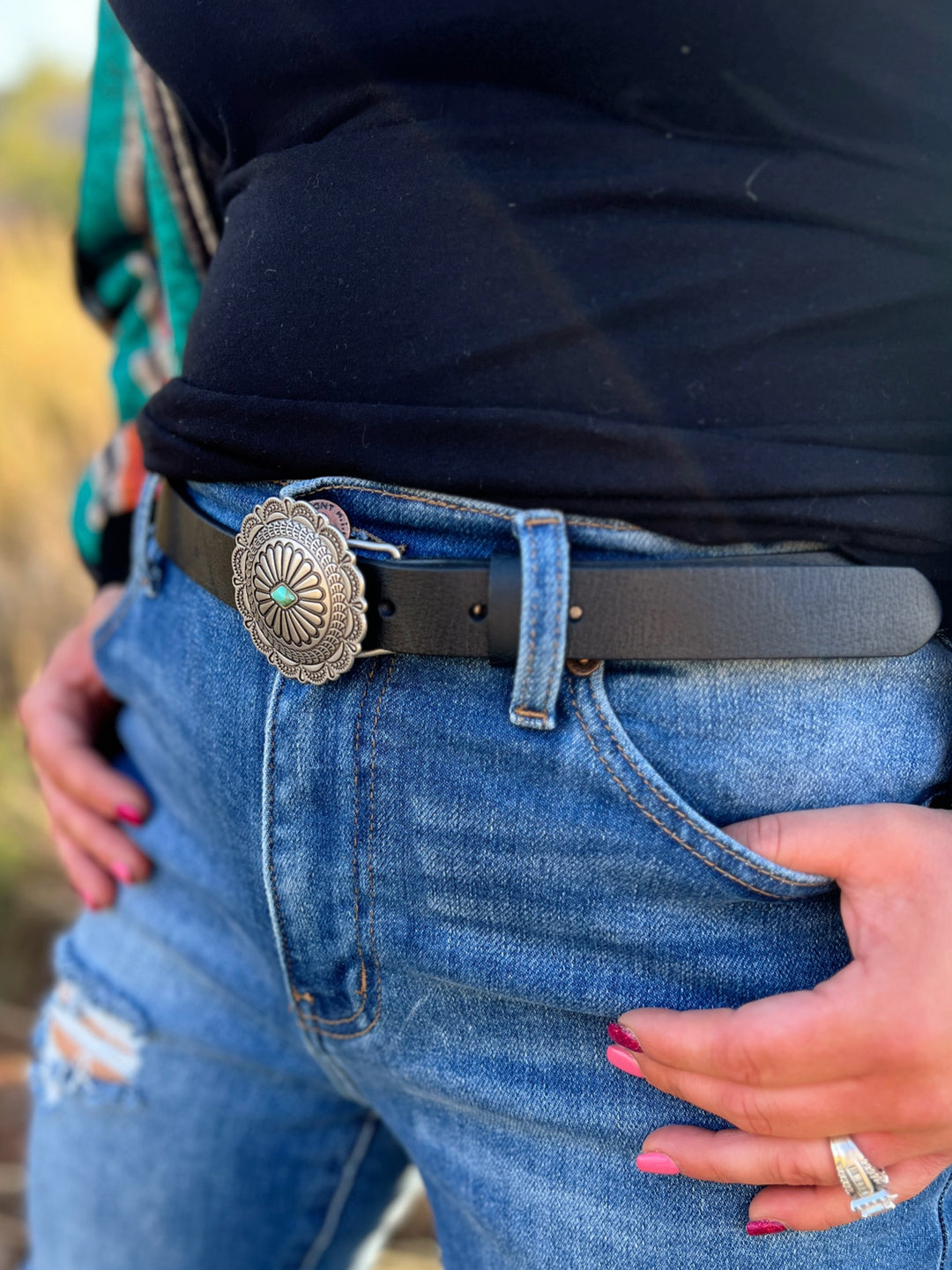 Ease The Fever Skinny Western Leather Belt | gussieduponline