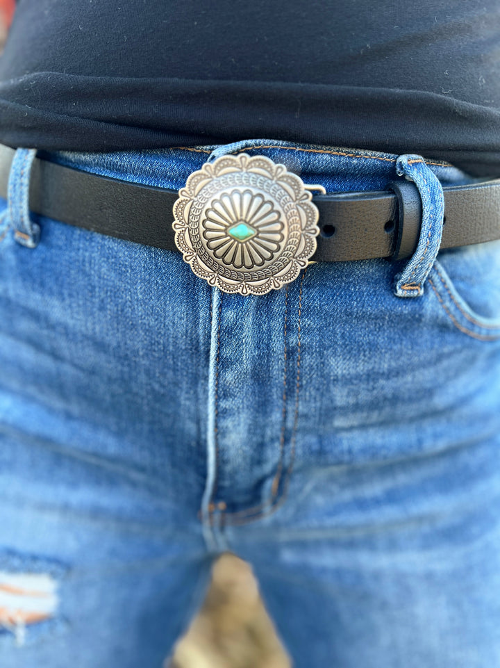 Ease The Fever Skinny Western Leather Belt | gussieduponline