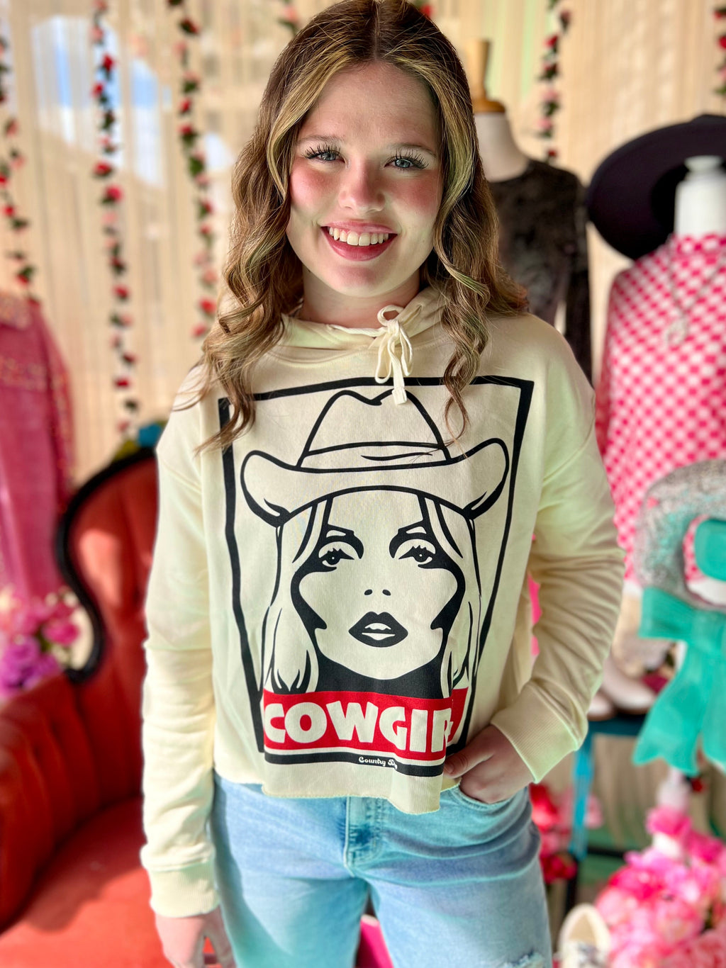 Cowgirl Lightweight Cropped Hoodie