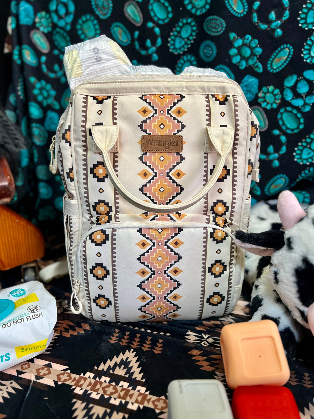 The Original Wrangler Diaper Bag - Cream/Tan | gussieduponline