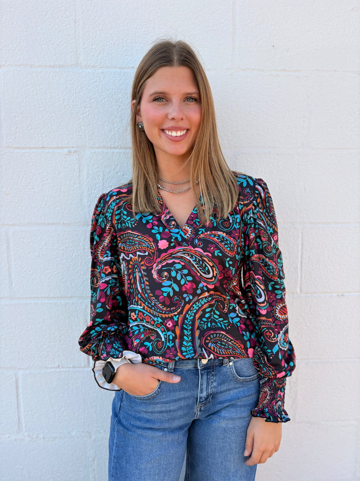 Wildberry Paisley Top