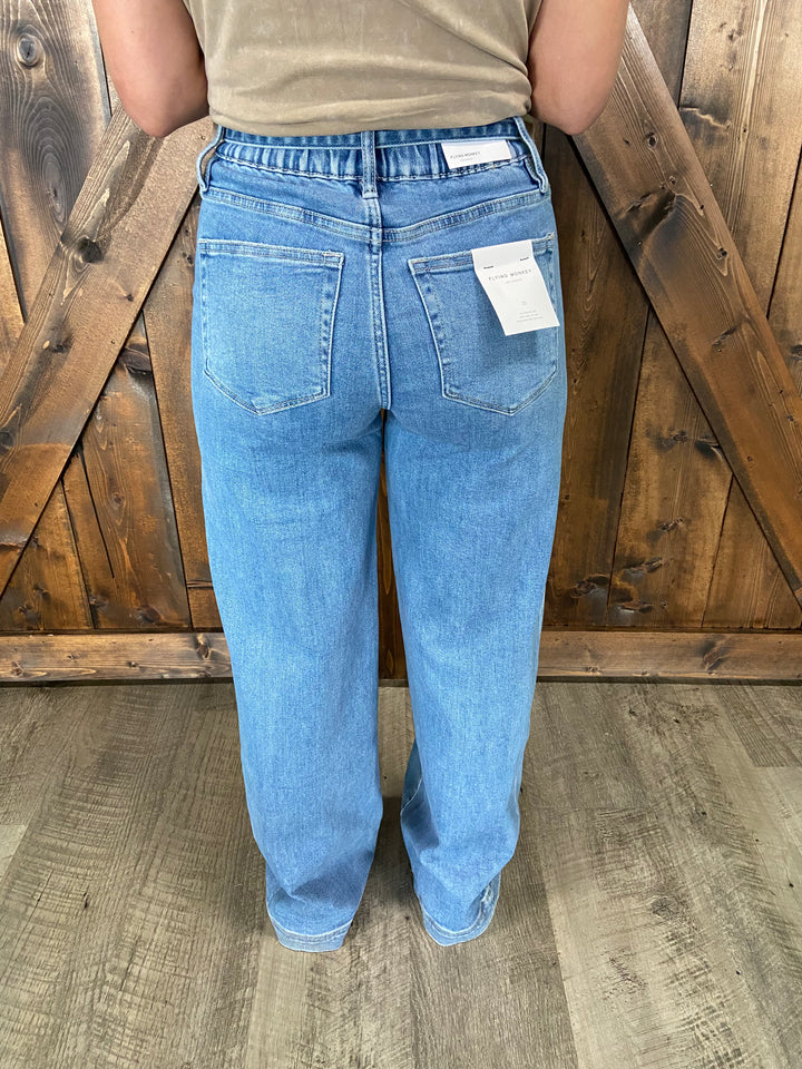 Vervet High Rise w/ Drawstring Wide Leg Jeans
